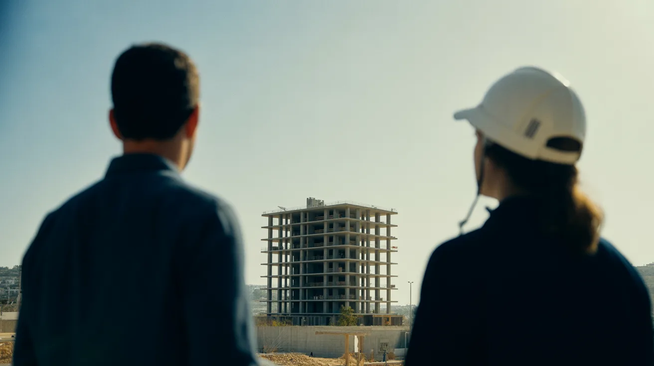 שלד בטון של פרויקט מגורים — מתקדם או תקוע